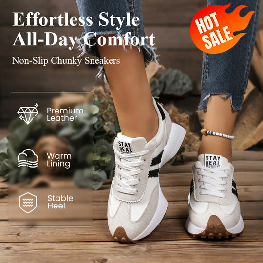 💎 50% RABATT! 💎 Damen-Freizeitschuhe – Klobige Sneaker mit 4 cm Platform, Rutschfest &amp; Retro-Design in 6 Farben 🥿🌈