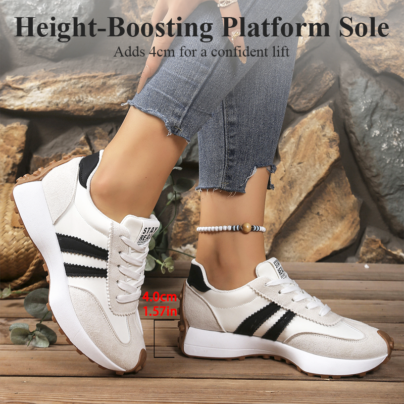 💎 50% RABATT! 💎 Damen-Freizeitschuhe – Klobige Sneaker mit 4 cm Platform, Rutschfest &amp; Retro-Design in 6 Farben 🥿🌈