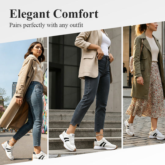 💎 50% RABATT! 💎 Damen-Freizeitschuhe – Klobige Sneaker mit 4 cm Platform, Rutschfest &amp; Retro-Design in 6 Farben 🥿🌈