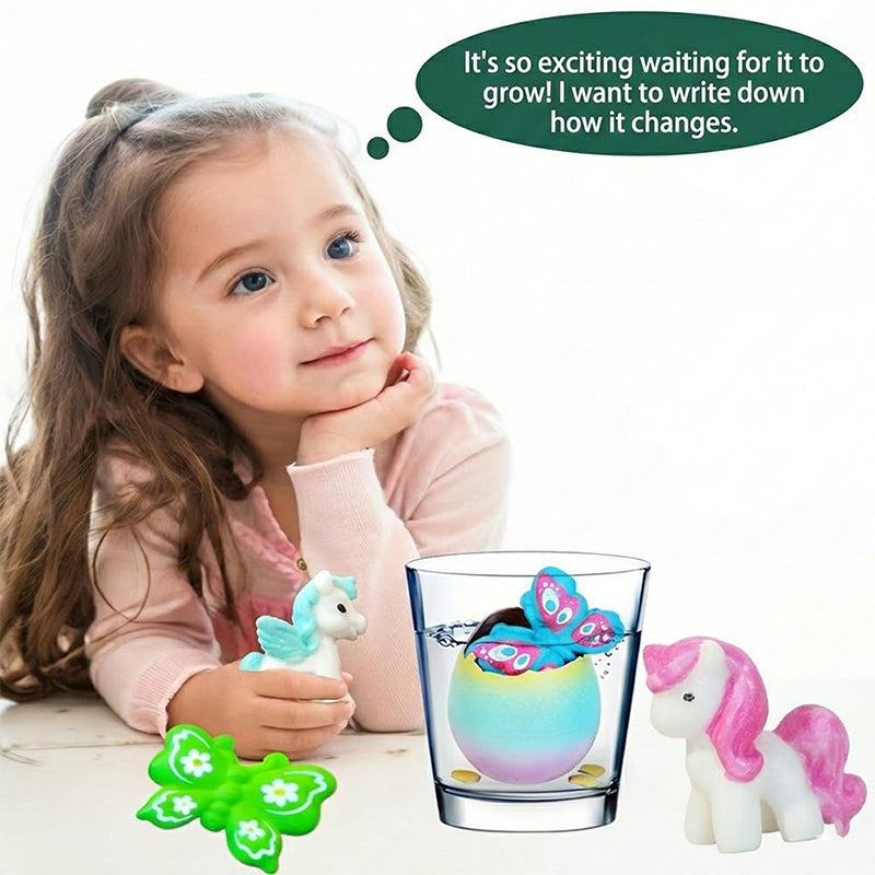 💎 KAUF 3, ERHALTE 1 GRATIS! 💎 Wachsende Oster-Überraschungs-Eier – Schlüpfende Dino/Einhorn/Schmetterling-Figuren im Wasser | Magisches MINT-Spielzeug 🥚🦄