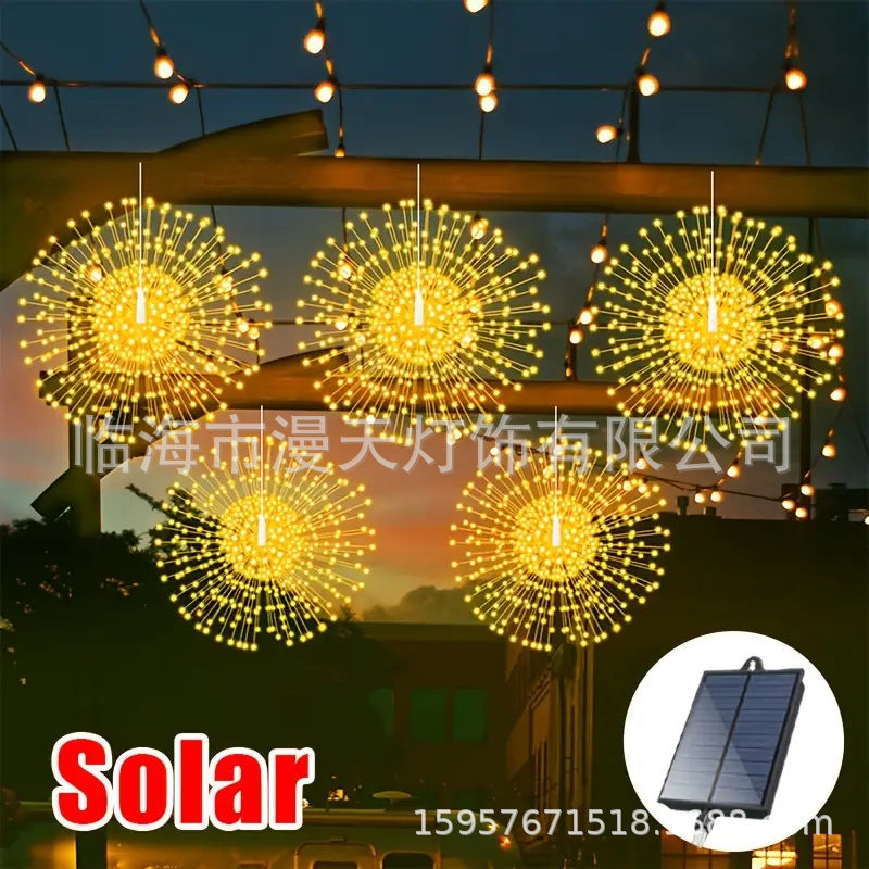 ✨🎆 50% RABATT! Solar-Feuerwerks-Lichterkette: 280 warmweiße LEDs, 8 Leuchtmodi 🌿💡 für Garten, Party &amp; Terrasse – wasserdicht &amp; dekorativ
