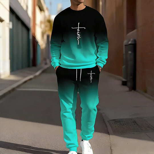👕🏃 Herren-Trainingsanzug – Farbverlauf-Design, Weich &amp; Atmungsaktiv für Sport &amp; Freizeit 🌬️