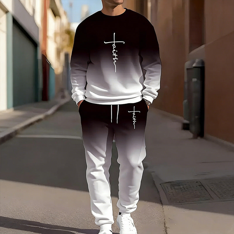 👕🏃 Herren-Trainingsanzug – Farbverlauf-Design, Weich &amp; Atmungsaktiv für Sport &amp; Freizeit 🌬️