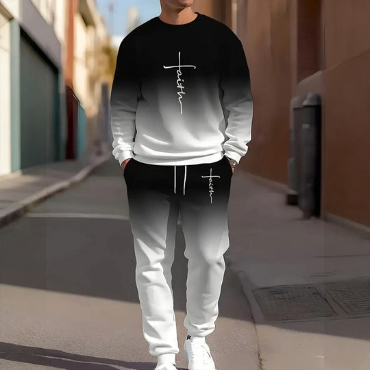 👕🏃 Herren-Trainingsanzug – Farbverlauf-Design, Weich &amp; Atmungsaktiv für Sport &amp; Freizeit 🌬️