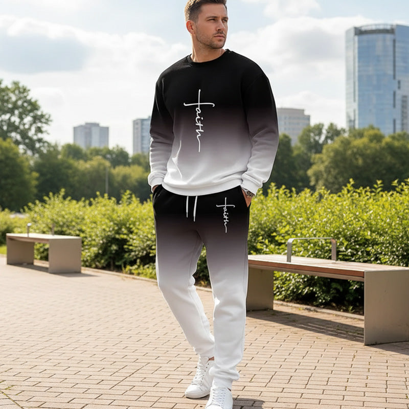 👕🏃 Herren-Trainingsanzug – Farbverlauf-Design, Weich &amp; Atmungsaktiv für Sport &amp; Freizeit 🌬️