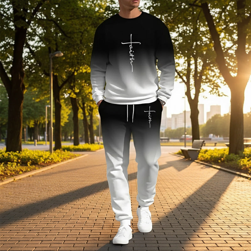 👕🏃 Herren-Trainingsanzug – Farbverlauf-Design, Weich &amp; Atmungsaktiv für Sport &amp; Freizeit 🌬️