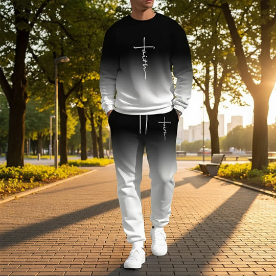 👕🏃 Herren-Trainingsanzug – Farbverlauf-Design, Weich &amp; Atmungsaktiv für Sport &amp; Freizeit 🌬️