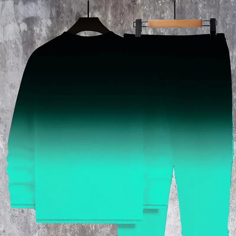 👕🏃 Herren-Trainingsanzug – Farbverlauf-Design, Weich &amp; Atmungsaktiv für Sport &amp; Freizeit 🌬️