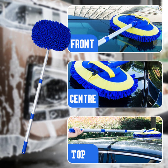🚗 Robust aluminum telescopic car wash mop – Long handle, gentle cleaning &amp;  Versatile for all vehicles
