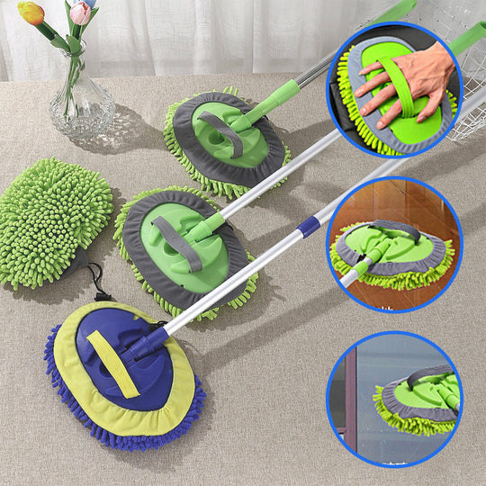 🚗 Robust aluminum telescopic car wash mop – Long handle, gentle cleaning &amp;  Versatile for all vehicles