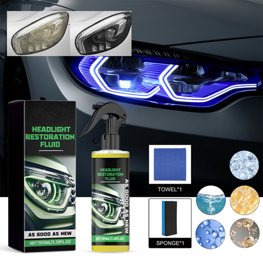 🌞Frühlingserwachen: 50% Rabatt!🚗 Scheinwerfer-Restaurierungsflüssigkeit – Gegen Vergilbung &amp; Oxidation – Für klare Sicht &amp; UV-Schutz – Einfache Anwendung