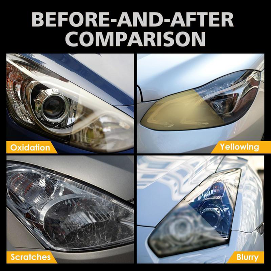 🌞Frühlingserwachen: 50% Rabatt!🚗 Scheinwerfer-Restaurierungsflüssigkeit – Gegen Vergilbung &amp; Oxidation – Für klare Sicht &amp; UV-Schutz – Einfache Anwendung