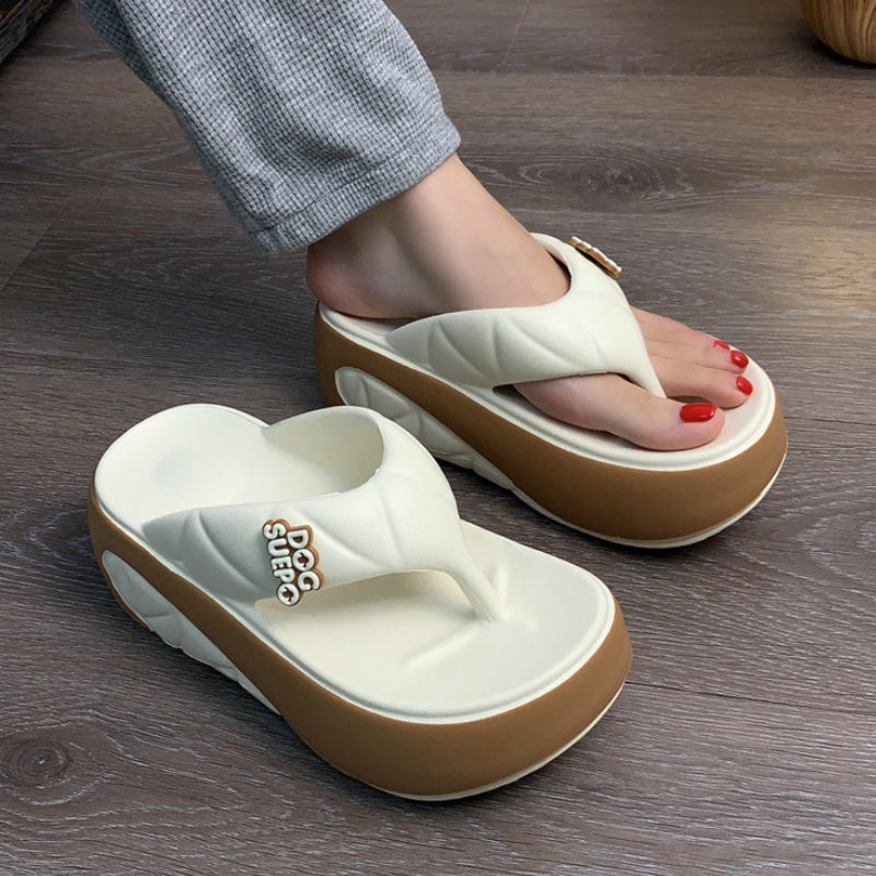 🔥Solange der Vorrat reicht 40 % Rabatt!🎉Sommerliche Flip-Flops für Damen mit weicher Plateausohle und Farbblock-Design