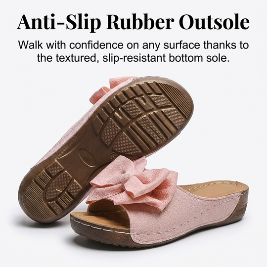 👡 60% RABATT! 🎀 Damen-Bowknot Zehenfreie Keilabsatz-Sandalen – Stilvoll, Bequem &amp; Perfekt für Sommer &amp; Feste 🌸