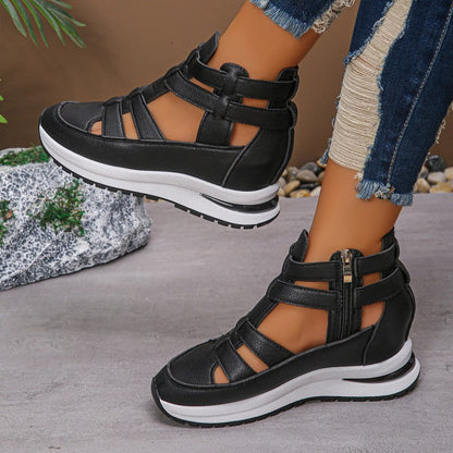 ⏳Time-Limited Special⏰Women's Fashion Breathable Wedge Sandals with Side Zipper Closure