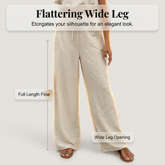 Kurzarm-Oberteil + lockere gerade Hose – Zweiteiler-Set für Damen