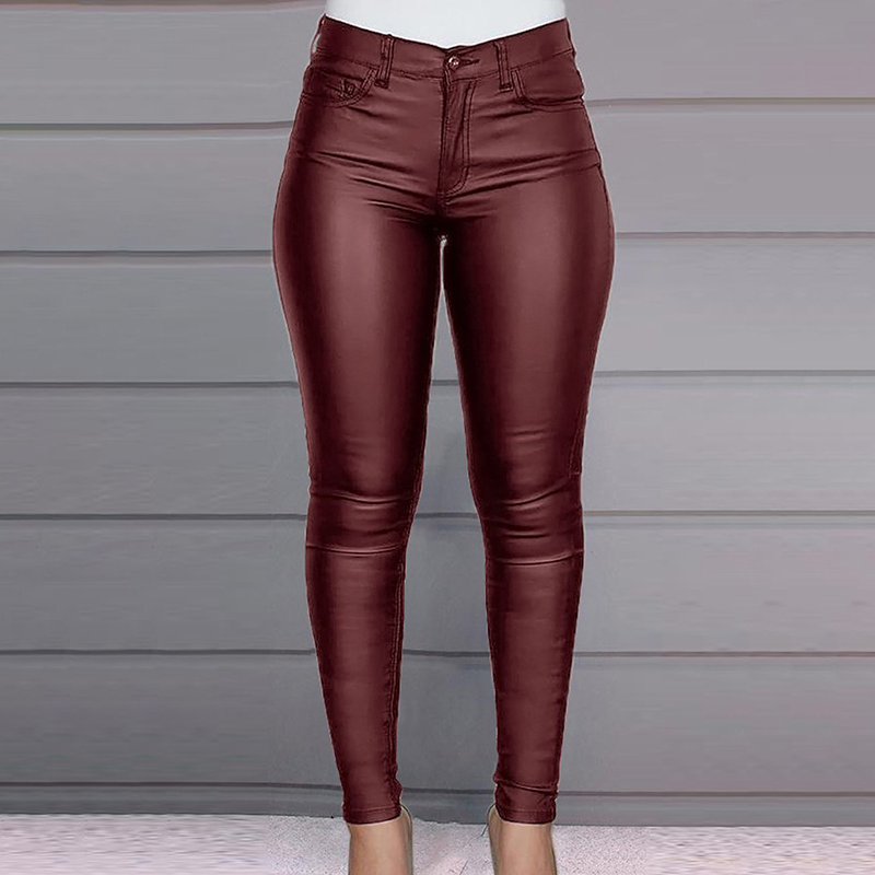 🌞Frühlingserwachen: 50% Rabatt!✨Damen Hochtaillierte PU-Skinny-Hose – Figurschmeichelnd, Vielseitig &amp; Pflegeleicht