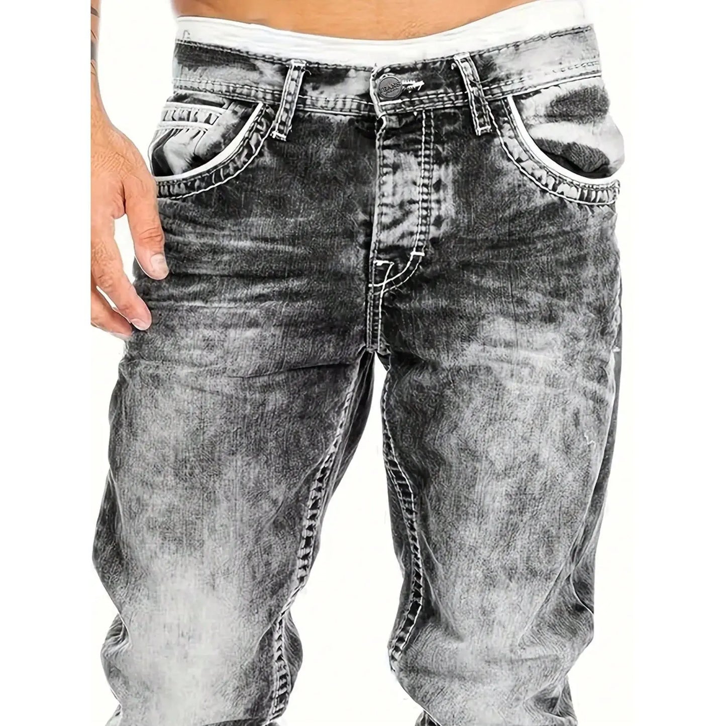 👖 50% RABATT! 🎉 Kreative Schlichte Stretch-Jeans für Herren im Emotional-Rock-Stil – Bequeme Passform, Moderner Look & Perfekt Für Den Alltag 💙