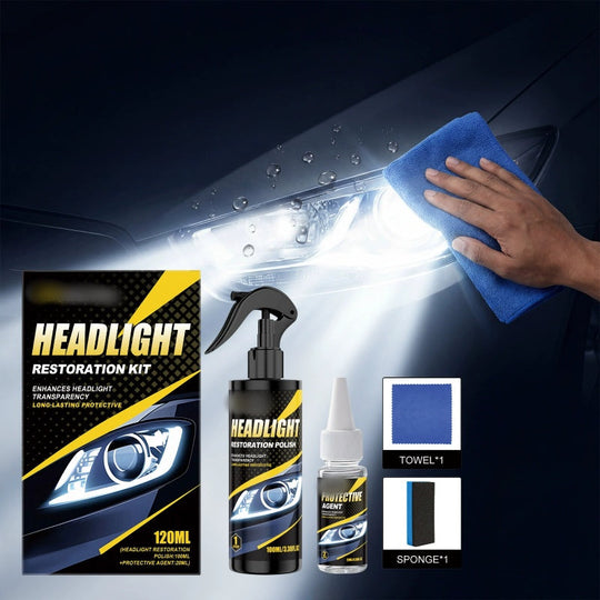 🚗💡Premium Scheinwerfer Reparatur Set – Politur &amp; Versiegelung in 1 Set für langanhaltende Klarheit 👉✨