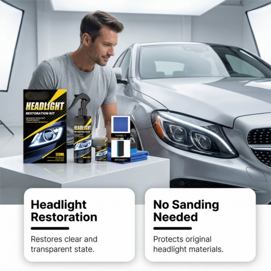 🚗💡Premium Scheinwerfer Reparatur Set – Politur &amp; Versiegelung in 1 Set für langanhaltende Klarheit 👉✨