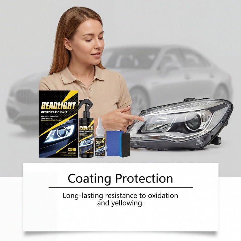 🚗💡Premium Scheinwerfer Reparatur Set – Politur &amp; Versiegelung in 1 Set für langanhaltende Klarheit 👉✨