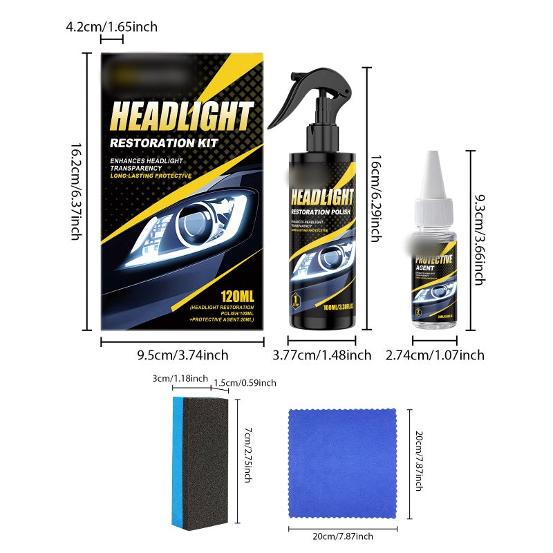 🚗💡Premium Scheinwerfer Reparatur Set – Politur &amp; Versiegelung in 1 Set für langanhaltende Klarheit 👉✨