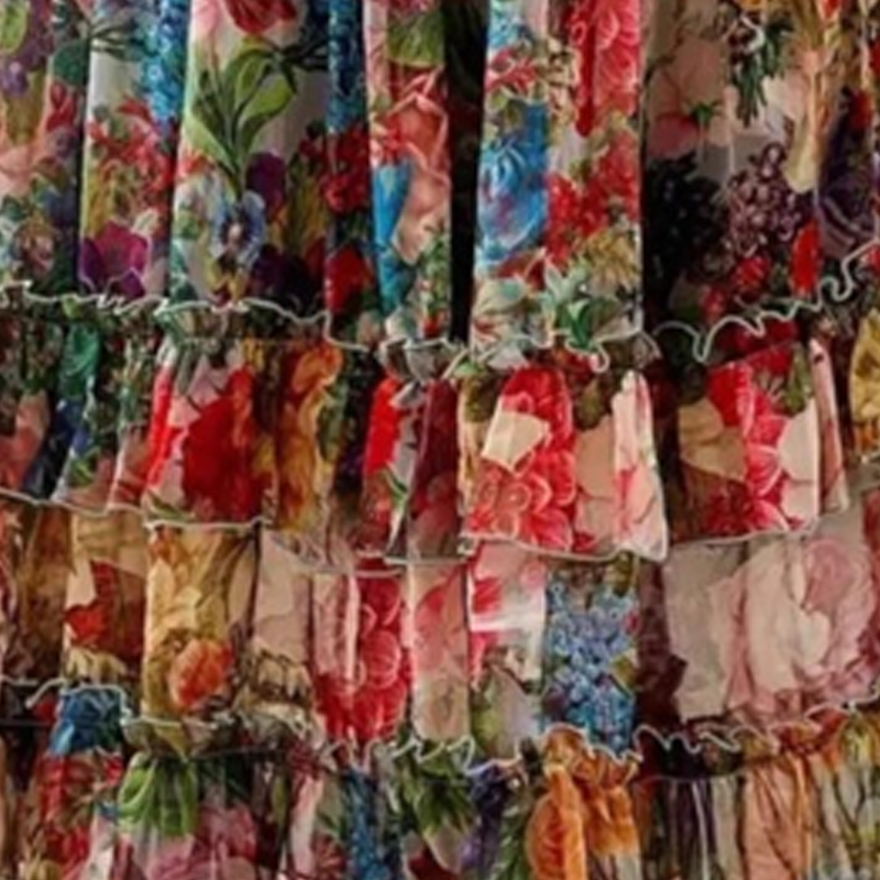 ⏳Nur für kurze Zeit: 50 % Rabatt⏰Romantisches Blumenkleid mit V-Ausschnitt und Laternenärmeln👗