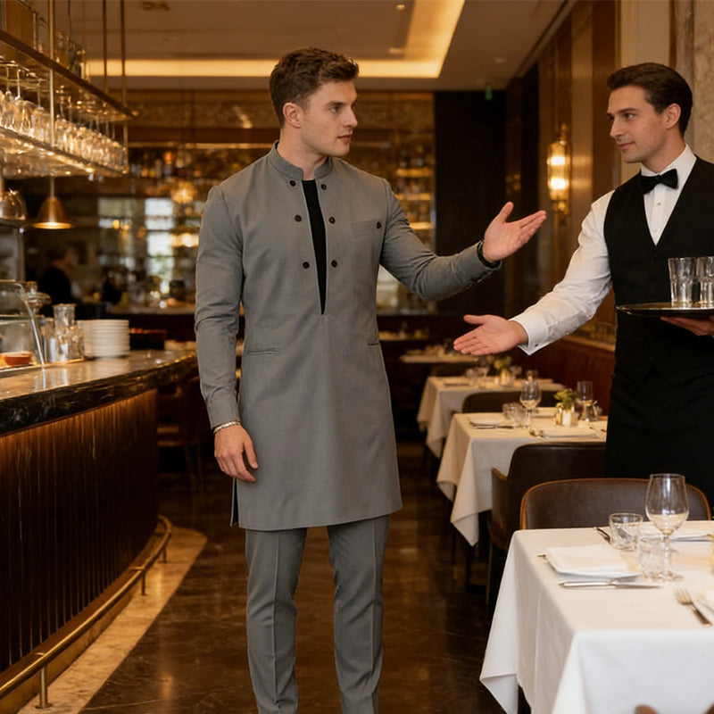 👔Tunika-Set für Herren – Stehkragen, Zweireihig & Atmungsaktiv (S-5XL) Für Einen Stilvollen Auftritt 🎩