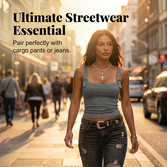 👚 50% RABATT! 🔥 Rippen-Tanktop für Frauen mit Verstellbarem Bügelverschluss – Figurbetont, Vielseitig &amp; Perfekt Für Jeden Look 🌸