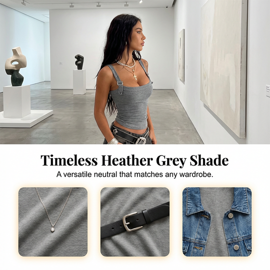 👚 50% RABATT! 🔥 Rippen-Tanktop für Frauen mit Verstellbarem Bügelverschluss – Figurbetont, Vielseitig &amp; Perfekt Für Jeden Look 🌸