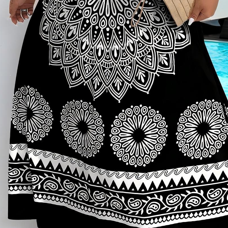 Bohemian Mandala-Druck-Cami-Maxi-Kleid