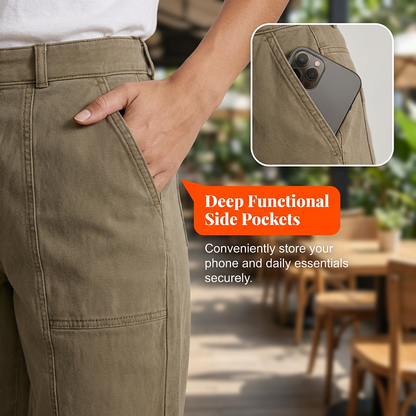 Utility-Hose für Damen mit hoher Taille und schmal zulaufendem Schnitt