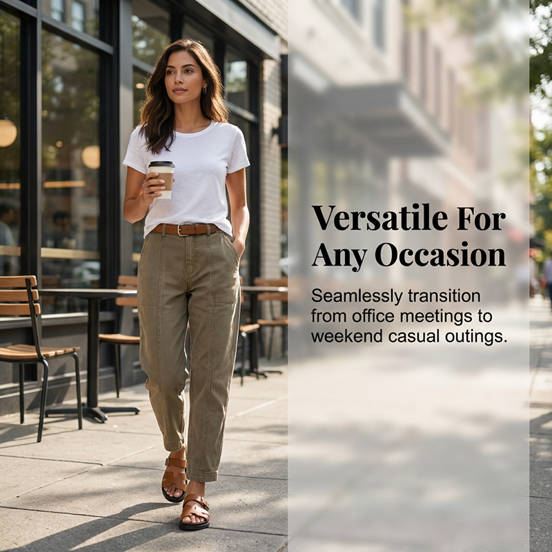 Utility-Hose für Damen mit hoher Taille und schmal zulaufendem Schnitt