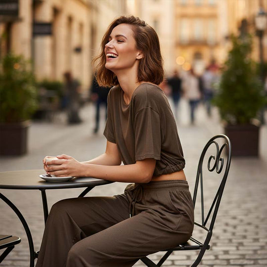 💃 2-teiliges Set – Schulterfreies Oberteil und Hose für Damen 🌟