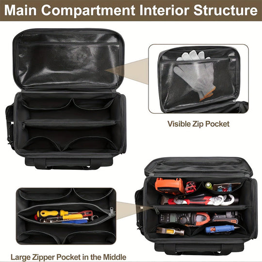 🧰 50% RABATT! 🔧 Robuste 14-Zoll-Werkzeugtasche aus Canvas – Extra Großes Fassungsvermögen, Hochdichtes Canvas, Abrieb- &amp; Reißfest Für Langlebigen Einsatz 🛠️