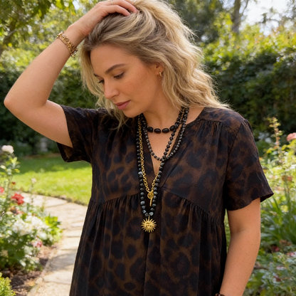 💎【Neues Modell 2026】50 % Rabatt für begrenzte Zeit 👗Damen V-Ausschnitt Leopardenmuster Maxikleid📦Kostenloser Versand🔥