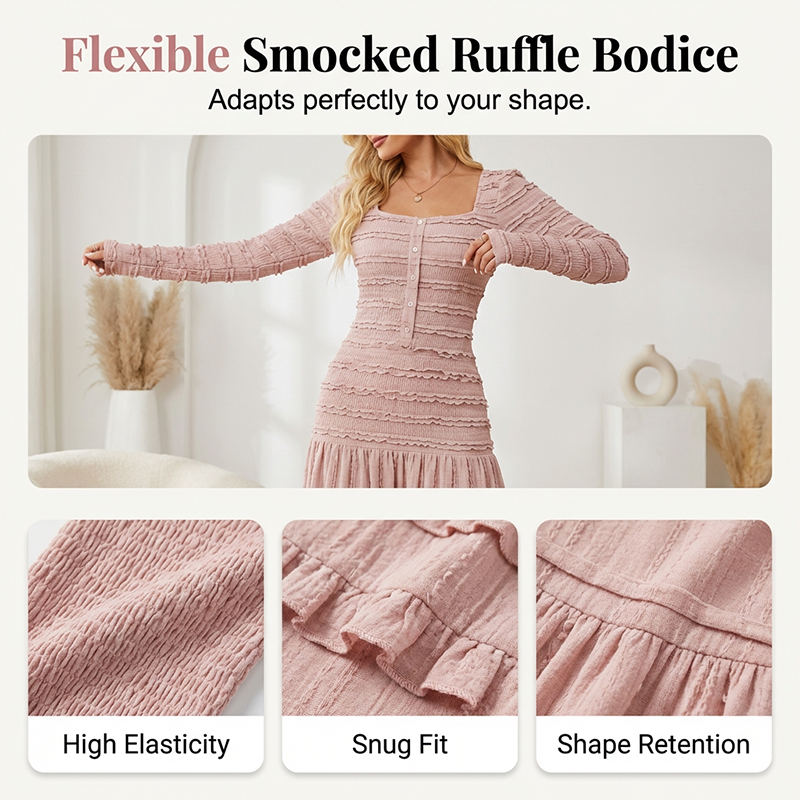 🌸 Maxikleid mit quadratischem Ausschnitt – Vintage-Charme trifft moderne Eleganz. Zeitlos &amp; zauberhaft. ✨