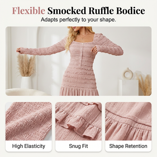 🌸 Maxikleid mit quadratischem Ausschnitt – Vintage-Charme trifft moderne Eleganz. Zeitlos &amp; zauberhaft. ✨