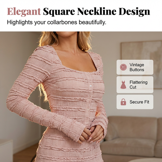 🌸 Maxikleid mit quadratischem Ausschnitt – Vintage-Charme trifft moderne Eleganz. Zeitlos &amp; zauberhaft. ✨