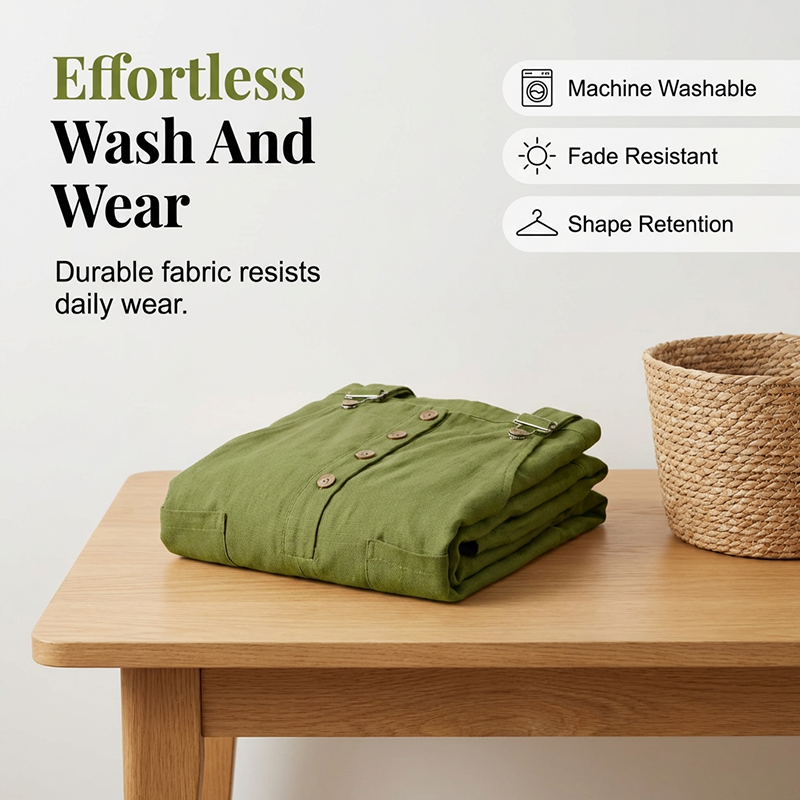 👖JETZT 50 % RABATT! 🌿 Lässige Damen-Latzhose mit Knopfleiste – Verstellbare Träger, atmungsaktives Material & bequeme Passform ✨