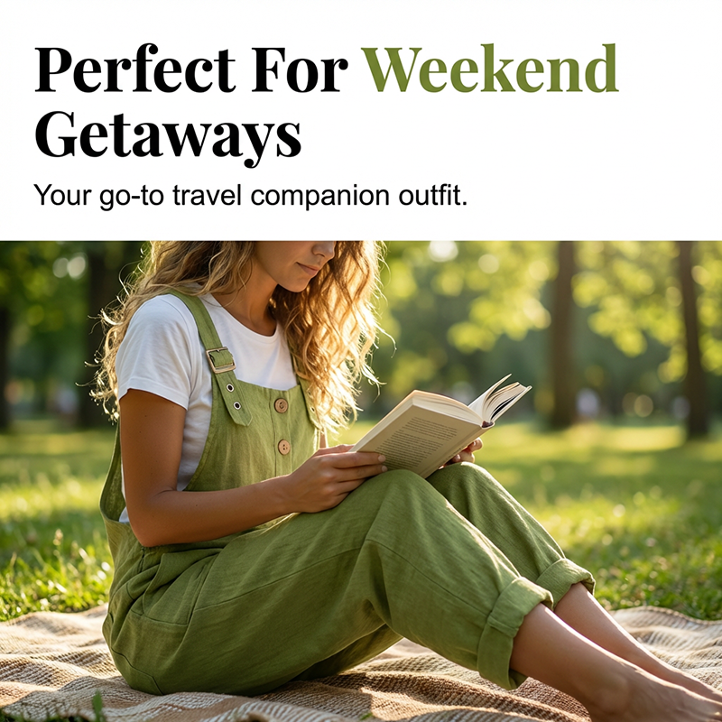 👖JETZT 50 % RABATT! 🌿 Lässige Damen-Latzhose mit Knopfleiste – Verstellbare Träger, atmungsaktives Material & bequeme Passform ✨