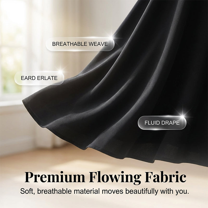 🥳2026 HOT SALE🥳💞50K+ SOLD!💥💕🌿 50% OFF! Elegant Puff Sleeve Dress – V-neck &amp; high waist create hourglass shape. Breathable, wrinkle-resistant. Perfect for mature women. 👗✅