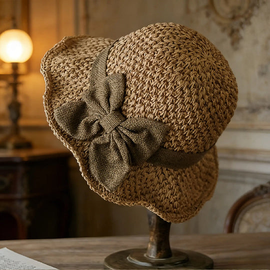 🧢 50% OFF NOW! 🌞 Elegant Woven Straw Sun Hat with Bow – Breathable, Foldable &amp; Perfect for Beach &amp; Travel 👒