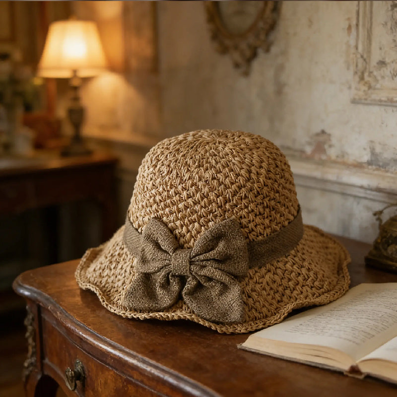 🧢 50% OFF NOW! 🌞 Elegant Woven Straw Sun Hat with Bow – Breathable, Foldable &amp; Perfect for Beach &amp; Travel 👒