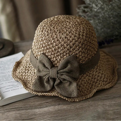 🧢 50% OFF NOW! 🌞 Elegant Woven Straw Sun Hat with Bow – Breathable, Foldable & Perfect for Beach & Travel 👒