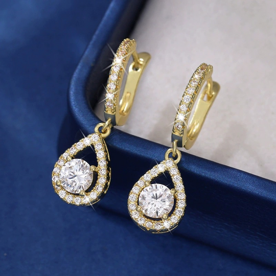 🔥Solange der Vorrat reicht 40 % Rabatt!🎉Elegant Teardrop Dangle Hoop Earrings