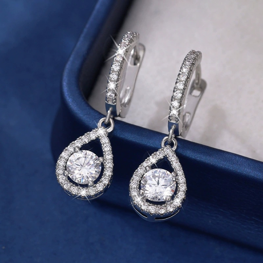 🔥Solange der Vorrat reicht 40 % Rabatt!🎉Elegant Teardrop Dangle Hoop Earrings