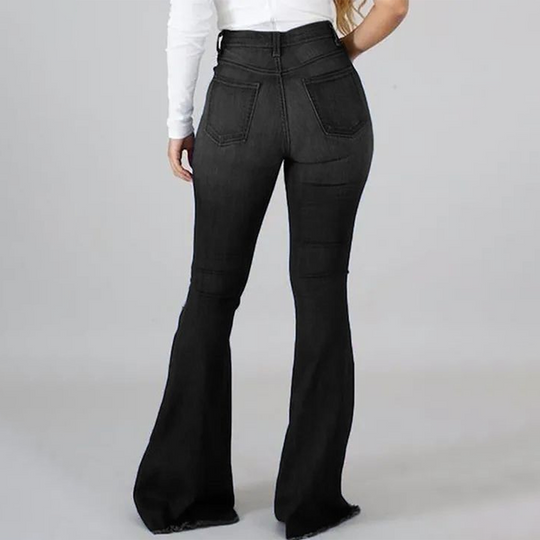 ✨2026 – Neue Mode: Damen-Hose mit hohem Bund, Löchern und ausgestelltem Bein