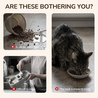 Rutschfester, erhöhter Futtertrog mit 3 Schalen für Haustiere🐾