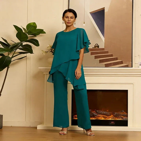 📢2026 Hot Sale 50% OFF💞Charming Irregular Top &amp; Wide Leg Pants Set✨Comfortable, elegant &amp; perfect for spring 🌸